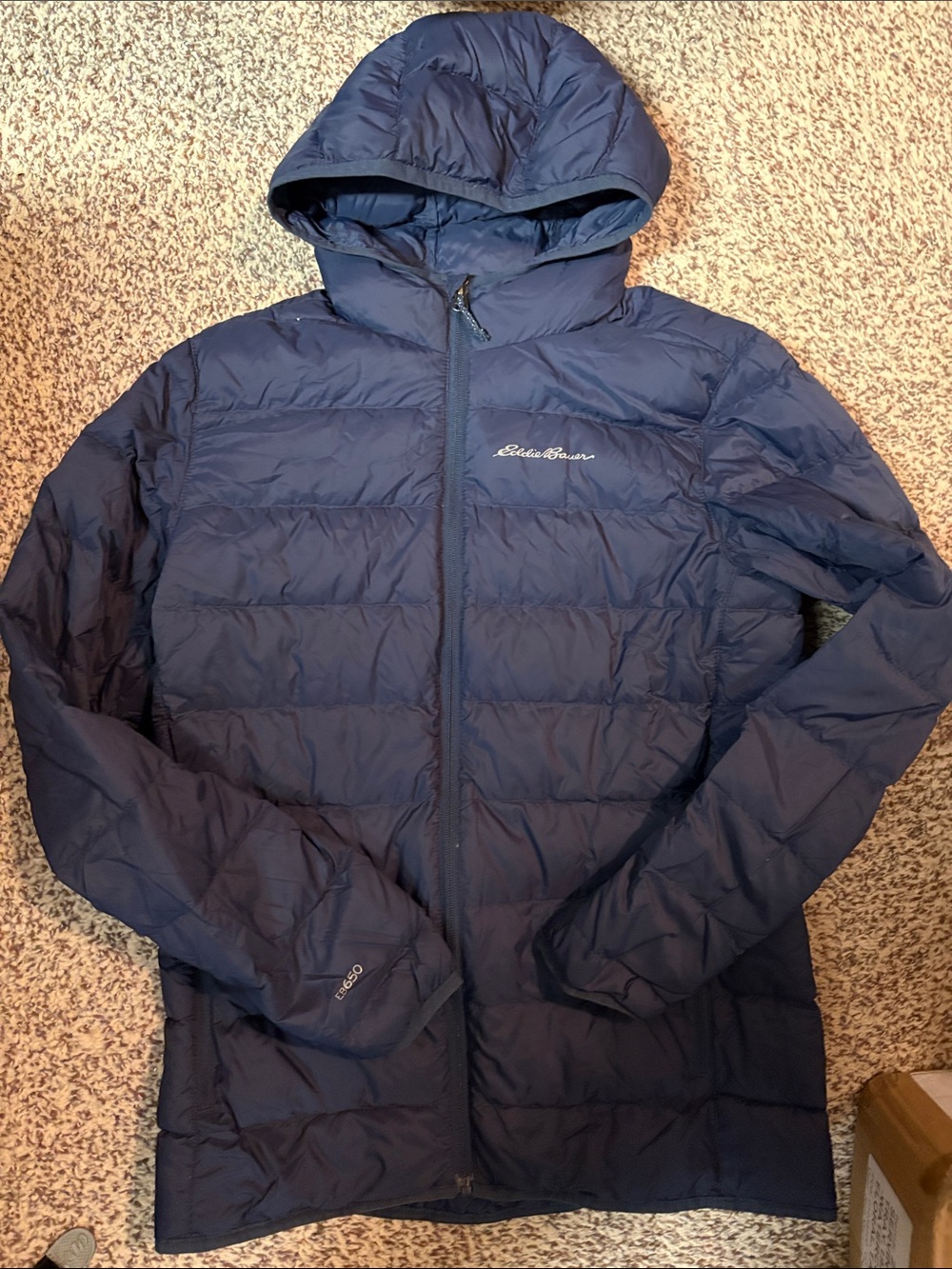 New Eddie Bauer packable down hooded jacket men’s
